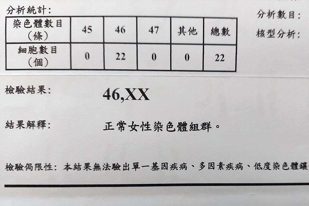 柯滄銘羊膜穿刺檢查書面報告